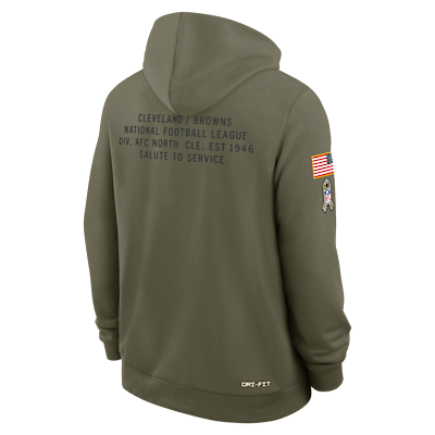 Cleveland Browns Salute to Service Sideline Dominant Force Men's Nike Dri-FIT NFL Pullover Hoodie