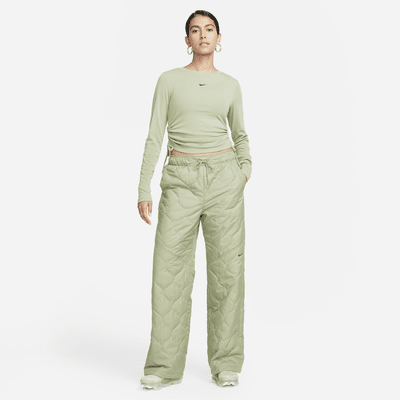 Top cropped de manga larga de tela de canalé mod para mujer Nike Sportswear Essential