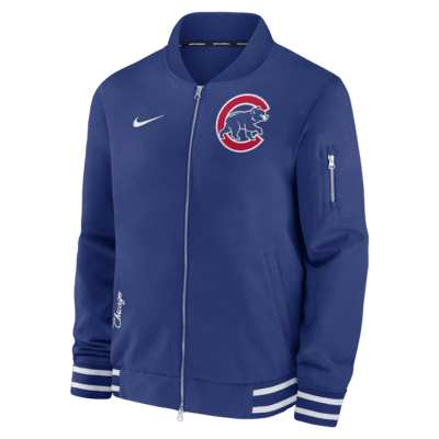 Chicago Cubs Authentic Collection Men's Nike MLB Full-Zip Bomber Jacket