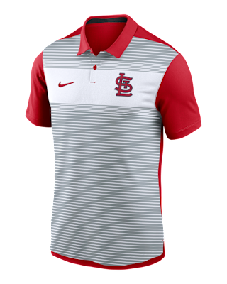 Мужские  St. Louis Cardinals Striped Vapor Polo Nike Dri-FIT MLB Polo