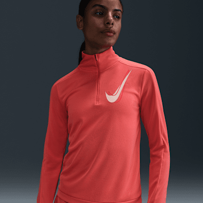 Vêtement deuxième couche de running à demi-zip Dri-FIT Nike Swoosh pour femme