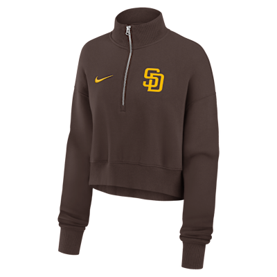 San Diego Padres Phoenix Women's Nike MLB Cropped 1/4-Zip Crew