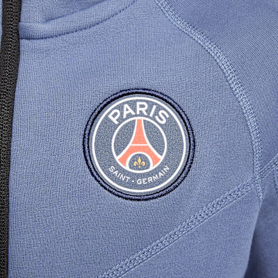 Huvtröja i fleece Paris Saint-Germain Tech Nike Football med hel dragkedja för ungdom (killar)