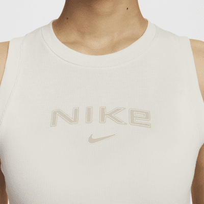 เสื้อกล้ามเอวลอยผ้าร่องผู้หญิง Nike Sportswear