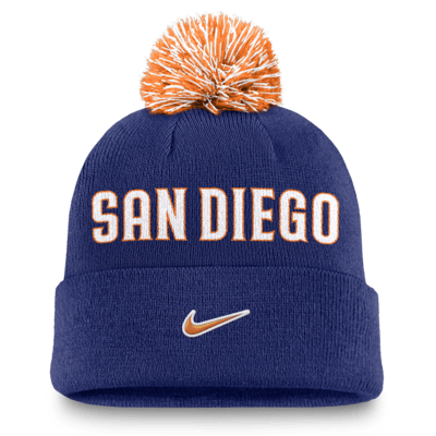 Gorro Nike de la MLB con dobladillo y pompón para hombre San Diego Padres Peak