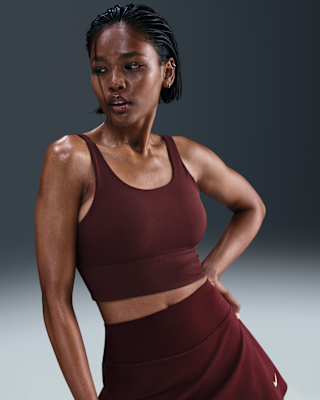 Женские  Nike Zenvy Rib Light-Support Padded Longline Sports Bra