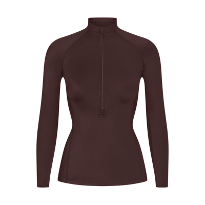 Playera de manga larga con medio cierre para mujer NikeSKIMS Shine