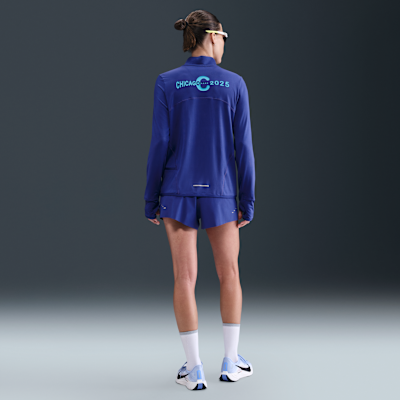 Playera de correr Dri-FIT de cierre 1/4 para mujer Nike Element