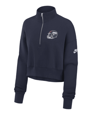 Женские  New York Giants Rewind Phoenix Nike NFL Cropped 1/4-Zip Crew