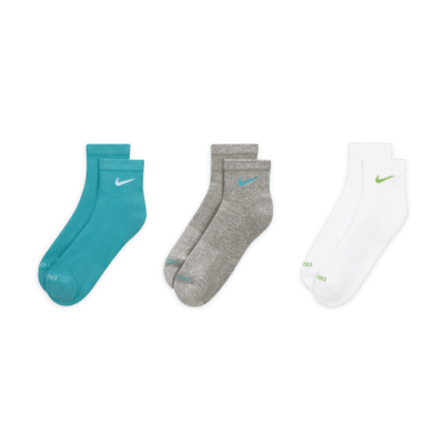 Nike Everyday Plus Cushioned Calcetines de entrenamiento hasta el tobillo (3 pares)