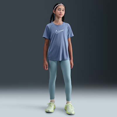 Nike One Fitted Older Kids' (Girls') Dri-FIT Short-Sleeve Top