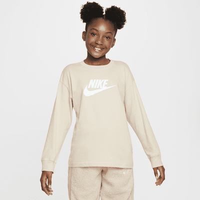 Playera de manga larga para niña talla grande Nike Sportswear