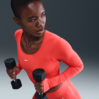 Nike Pro Women's Dri-FIT Cropped Long-Sleeve Top