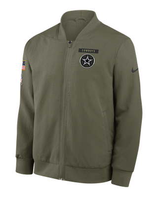 Мужская куртка Dallas Cowboys Salute to Service Sideline Nike NFL Full-Zip Bomber