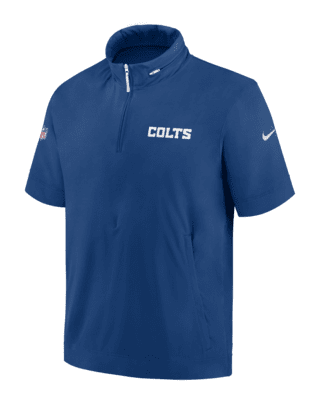 Мужская куртка Indianapolis Colts Sideline Coach Nike NFL 1/2-Zip Short-Sleeve Hooded