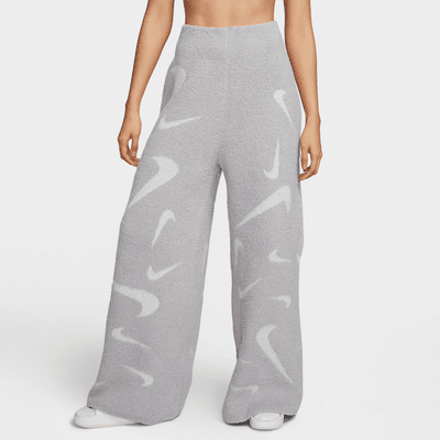 Pantaloni palazzo in maglia a vita alta Nike Sportswear Phoenix Cozy Bouclé – Donna