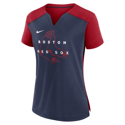 Playera para mujer Nike Dri-FIT Stack Logo (MLB Boston Red Sox)