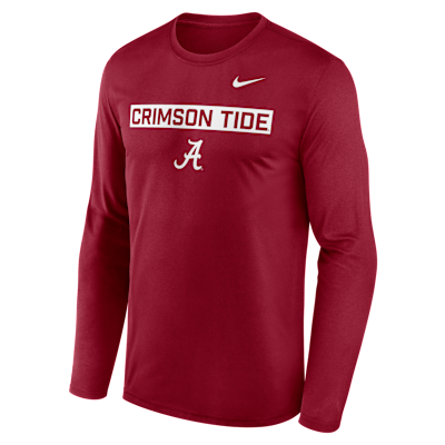 Playera de manga larga universitaria Nike Dri-FIT para hombre Alabama Primetime Legend 2-Hit