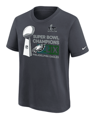 Подростковая футболка Philadelphia Eagles Super Bowl LIX Champions Trophy Collection Big Kids' Nike NFL