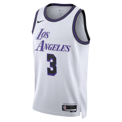 LeBron James Los Angeles Lakers City Edition Nike Dri-Fit NBA Swingman Jersey - White, XL (52)