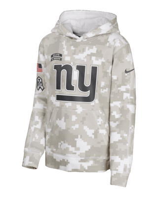 Подростковое худи New York Giants Salute to Service Primary Edge Club Big Kids' Nike NFL Pullover Hoodie