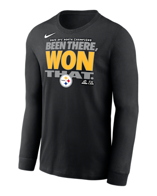 Мужская футболка Pittsburgh Steelers 2025 AFC North Champions Trophy Collection Nike NFL Long-Sleeve