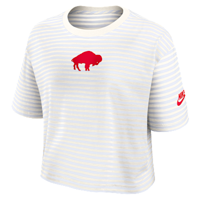 Buffalo Bills Striped Women's Nike MLB Cropped T-Shirt