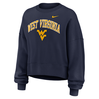 Sudadera de cuello redondo sin cierre universitaria Nike para mujer West Virginia Phoenix Arch