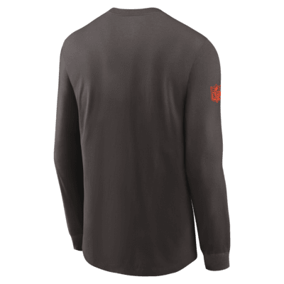 Cleveland Browns Sideline Team Issue Men's Nike Dri-FIT NFL Long-Sleeve T-Shirt