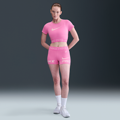 Playera de manga corta Dri-FIT con gráfico cropped para mujer Nike Pro