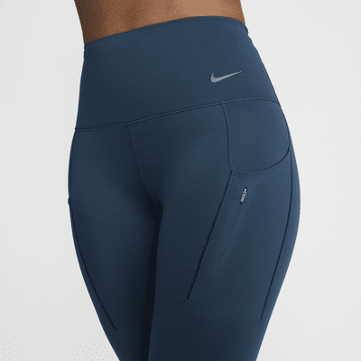 Nike Go Lange legging met hoge taille, zakken en complete ondersteuning voor dames