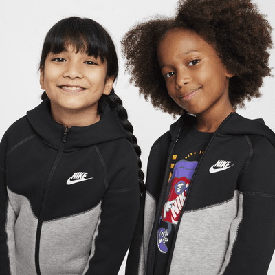 Conjunto de sudadera con gorro de dos piezas para niños talla pequeña Nike Sportswear Tech Fleece Full-Zip Set