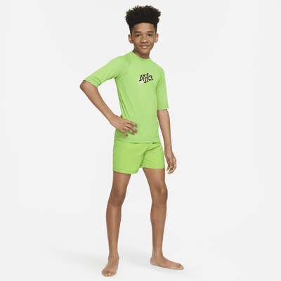 Camiseta Hydroguard de manga corta para niño talla grande Nike Swim Scribble