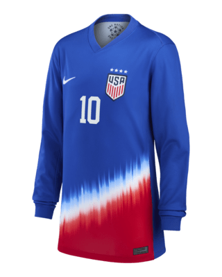 Подростковые джерси Lindsey Horan USWNT 2024 Stadium Away Big Kids' Nike Dri-FIT Long-Sleeve Soccer Jersey