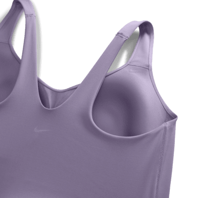 Camiseta de tirantes con bra deportivo de baja sujeción con almohadillas para mujer (talla grande) Nike Alate