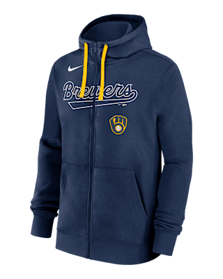 Мужское худи Milwaukee Brewers Knockout Script Nike MLB Full-Zip Hoodie