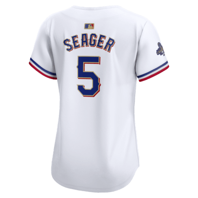 Jersey Nike Dri-FIT ADV de la MLB Limited para mujer Corey Seager Texas Rangers 2023 World Series Champions Gold