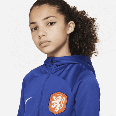 Netherlands Strike Older Kids' Nike Dri-FIT Hooded Football Tracksuit ...