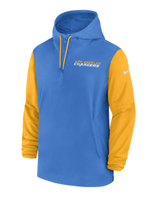 Мужская куртка Los Angeles Chargers Sideline Pre-Game Player Nike NFL 1/2-Zip Hooded