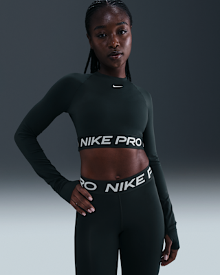 Женские  Nike Pro Dri-FIT Cropped Long-Sleeve Top