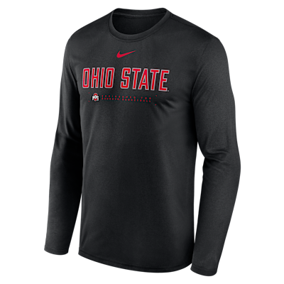 Ohio State Courtside Basketball Shootaround Legend Men's Nike Dri-FIT College Long-Sleeve T-Shirt