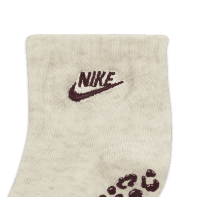 Nike Leopard Gripper Socks Box Set (3 Pairs) Baby (12-24M)/Toddler Socks