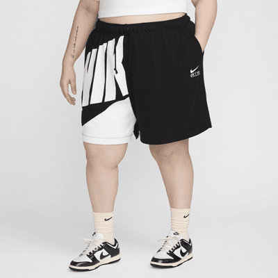 Shorts de French Terry de tiro medio de 15 cm para mujer (talla grande) Nike Air