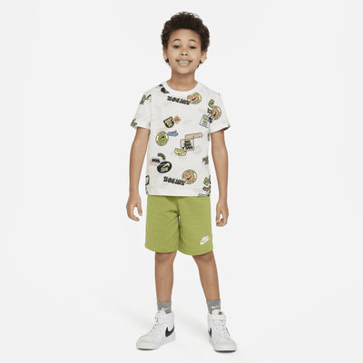 Conjunto de shorts de dos piezas para niños talla pequeña Nike Sportswear