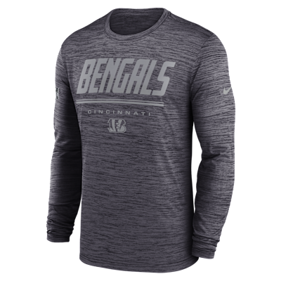 Cincinnati Bengals Sideline Team Issue Velocity Men's Nike Dri-FIT NFL Long-Sleeve T-Shirt from Nike - $50
