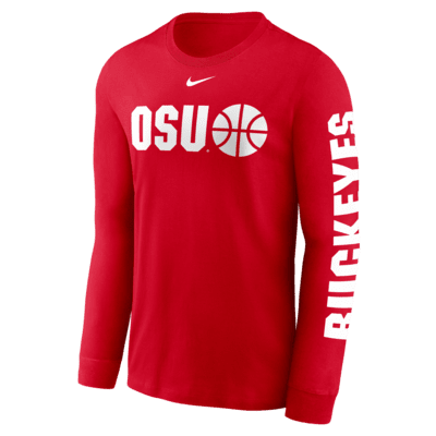 Ohio State Buckeyes Basketball Icon Men's Nike College Long-Sleeve T-Shirt