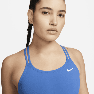 Dámské jednodílné plavky Nike HydraStrong Solid s dvojitými zkříženými ramínky