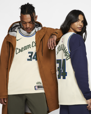 Nike 2019-20 City Edition Cream City Giannis Antetokounmpo Milwaukee Bucks  Swingman Jersey