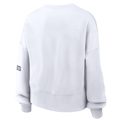 Sudadera sin cierre de cuello redondo de la NFL Nike para mujer Minnesota Vikings