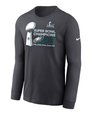 Мужская футболка Philadelphia Eagles Super Bowl LIX Champions Trophy Collection Nike NFL Long-Sleeve